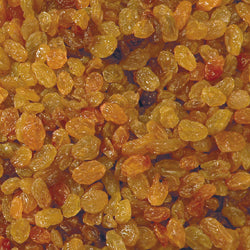 Photo of golden bleached raisins